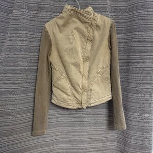 Marrakech Tan Cotton Biker/Moto Jacket Size Small